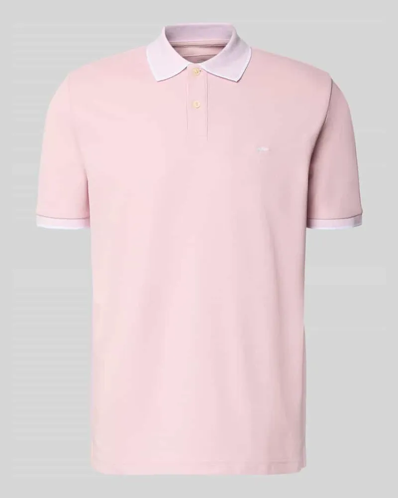 Fynch-Hatton Modern Fit Poloshirt mit Stitching Hellrosa