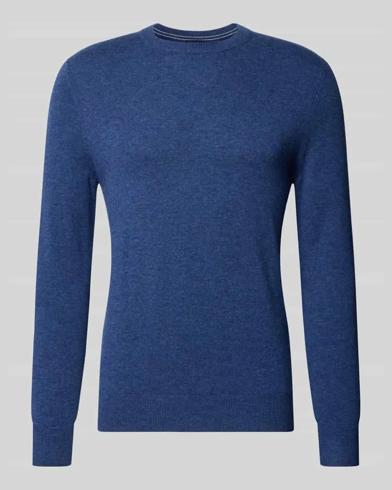 Christian Berg Regular Fit Strickpullover aus Woll-Kaschmir-Mix Jeansblau