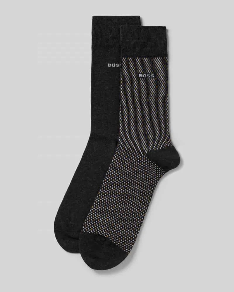 HUGO BOSS Socken mit Label-Detail im 2er-Pack Anthrazit