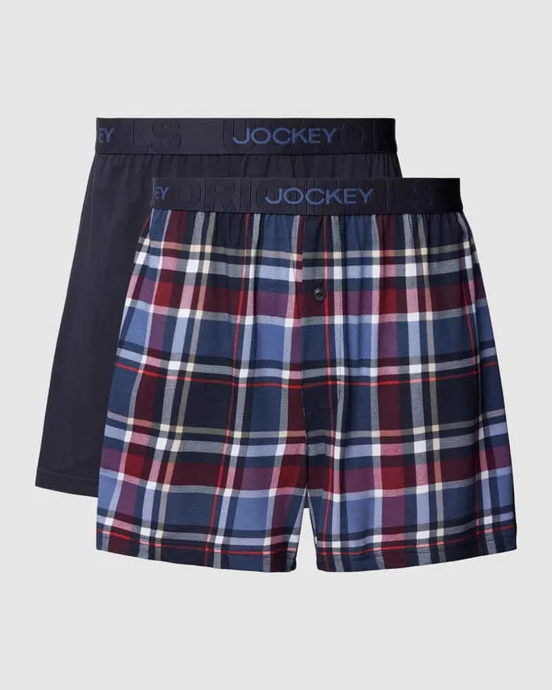 Jockey Boxershorts mit Label-Print im 2er-Pack Rot