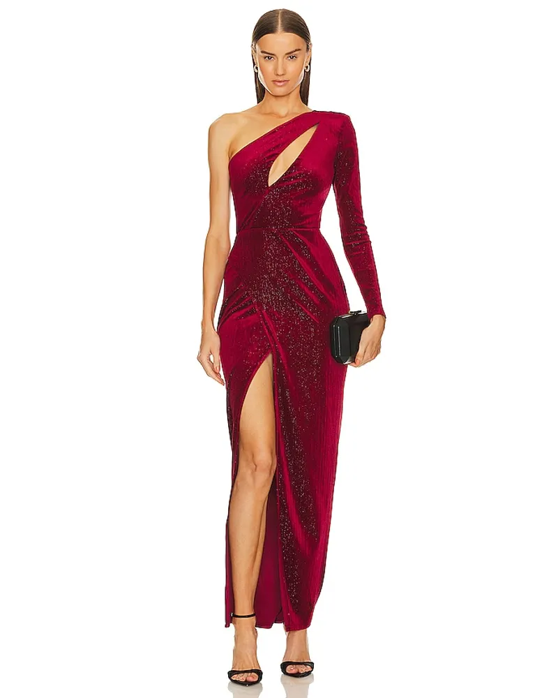 Michael Costello ABENDKLEID TALLULAH in Burgundy Burgundy