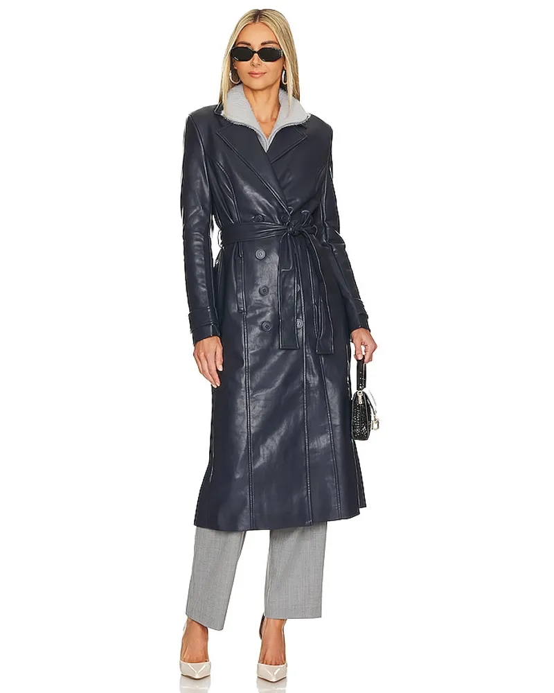 Bardot TRENCHCOAT VEGAN LEATHER in Navy Navy