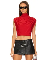 Commando CROPPED-TOP MIT DRAPIERUNG BUTTER in Red Red