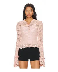 Free People Pointelle Pullover in Mauve Mauve