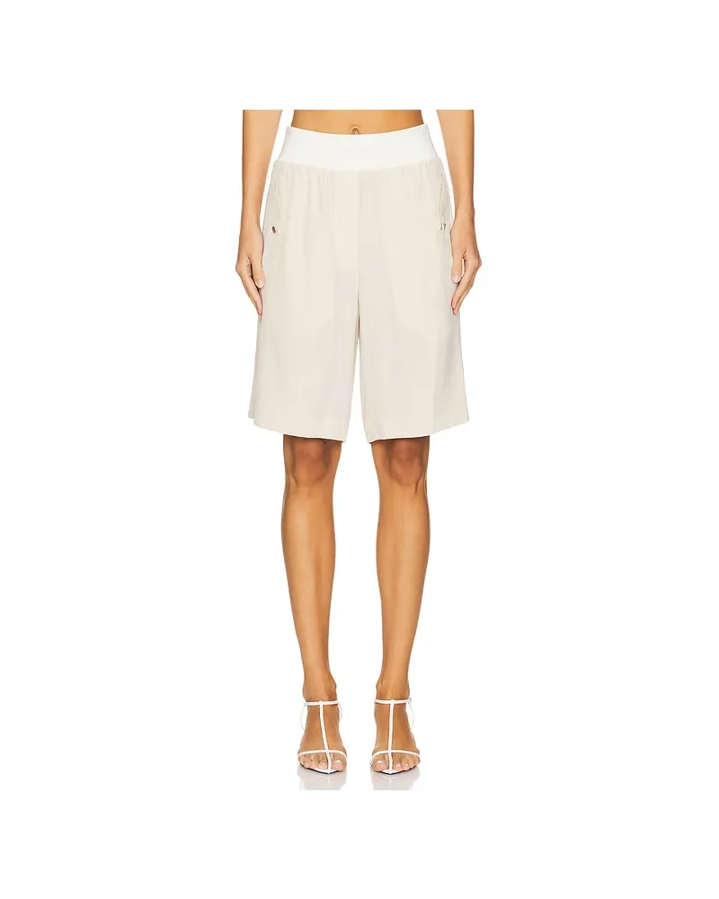 Helmut Lang Bomber Short in Ivory Ivory