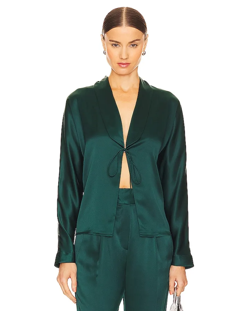 The Sei BLUSE MIT SCHALKRAGEN in Dark Green Dark