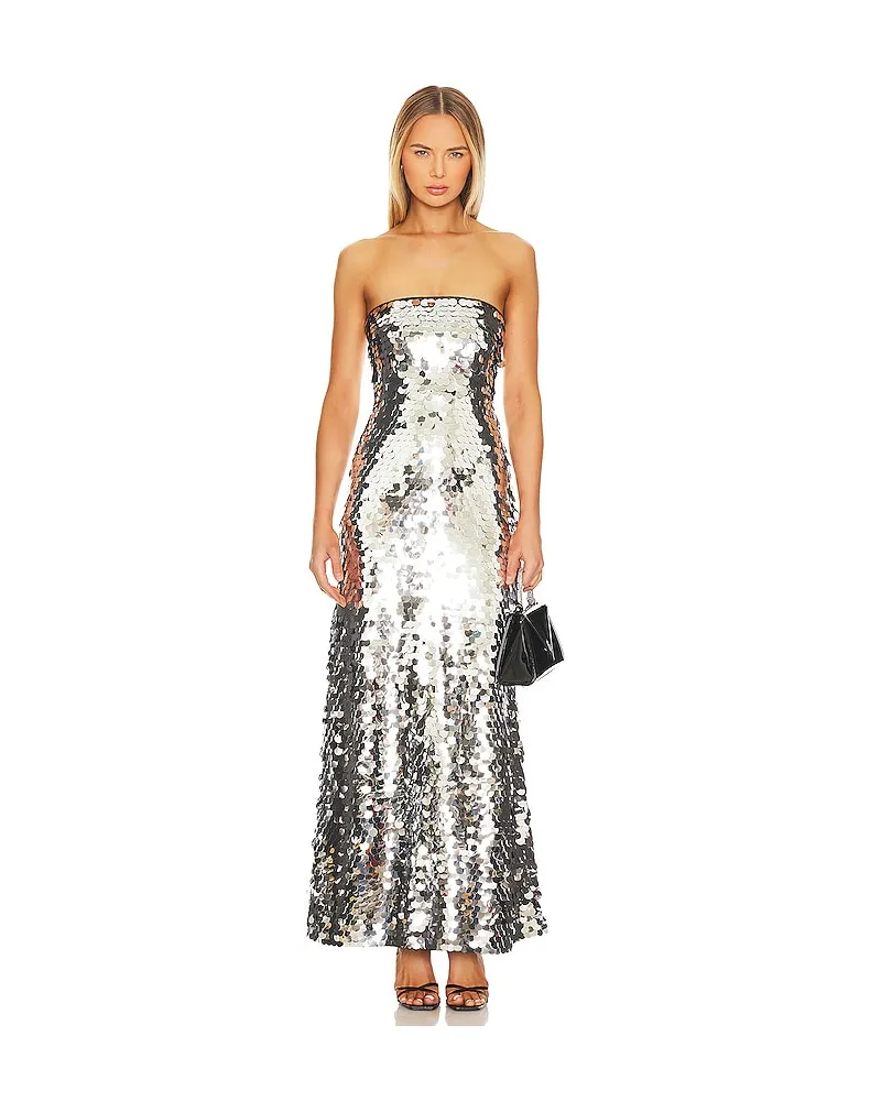 House of Harlow 1960 ABENDKLEID VALENTINA in Metallic Silver Metallic