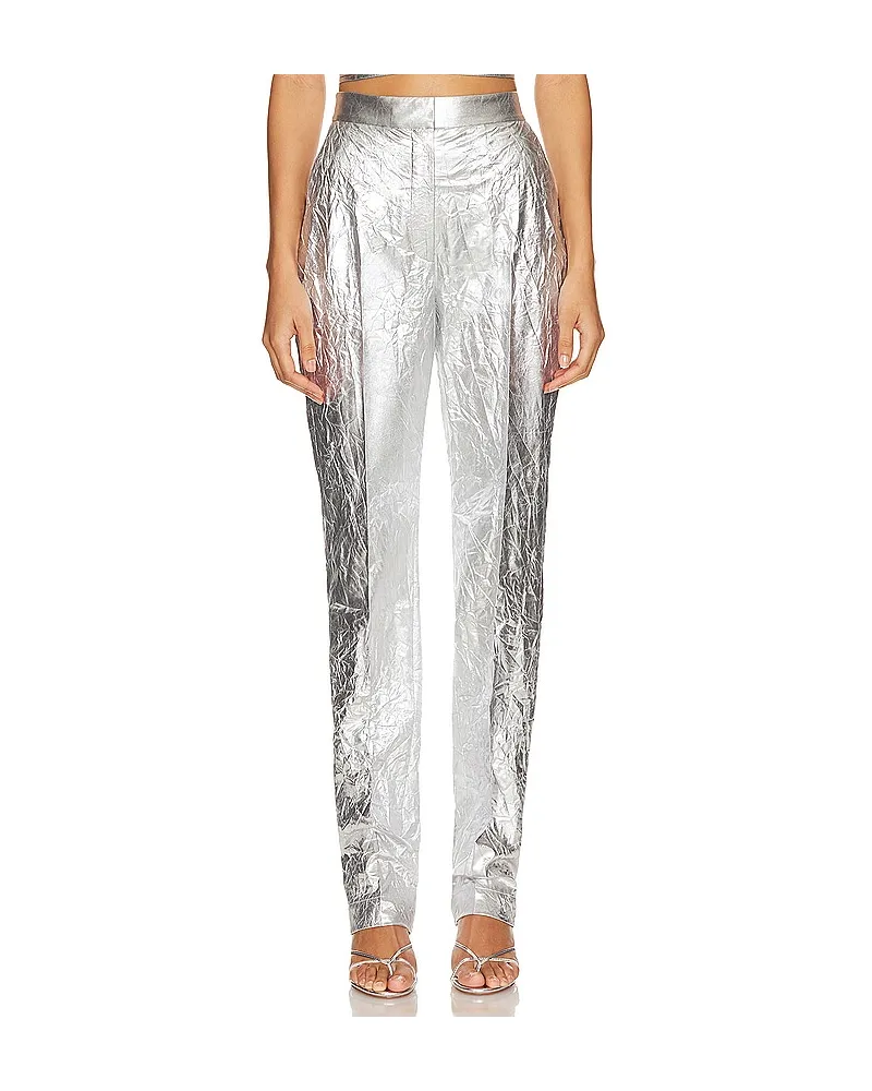 LAPOINTE HOSE MIT CRINKLE-STRUKTUR in Metallic Silver Metallic