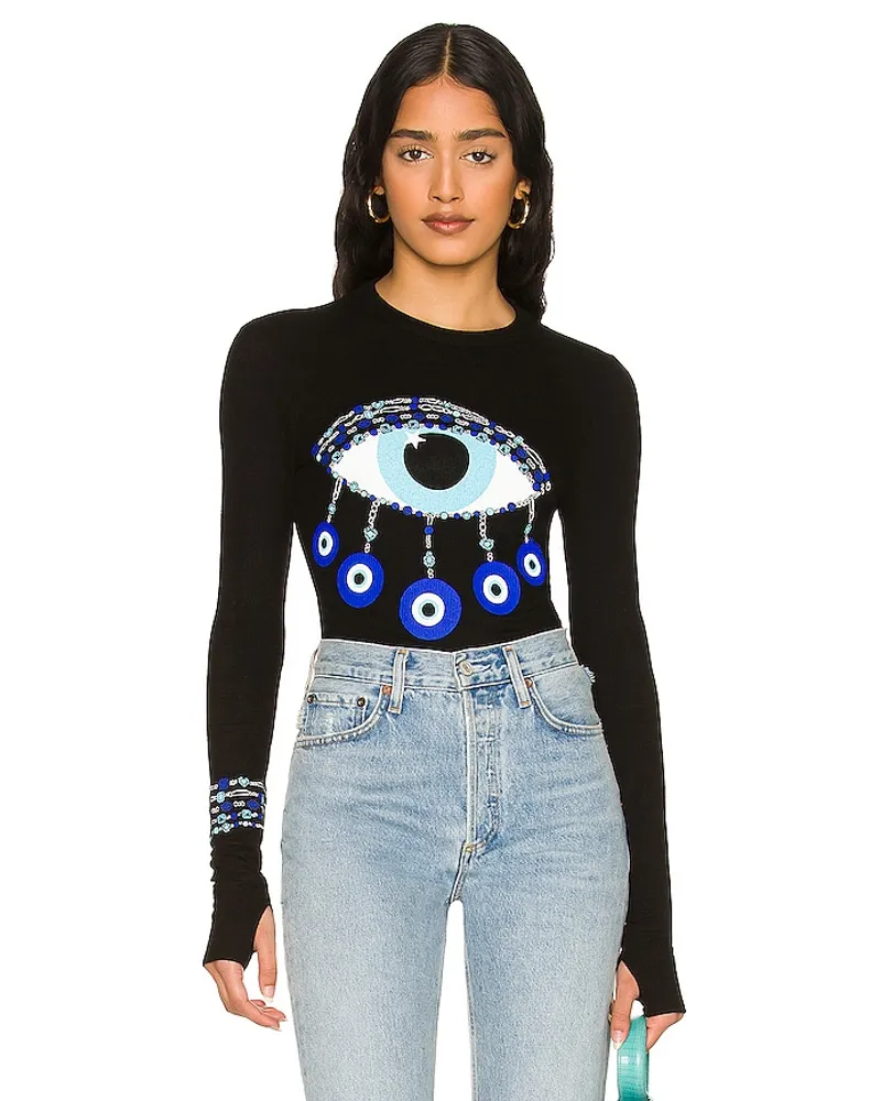 Lauren Moshi LANGE ÄRMEL EVIL EYE in Black Black