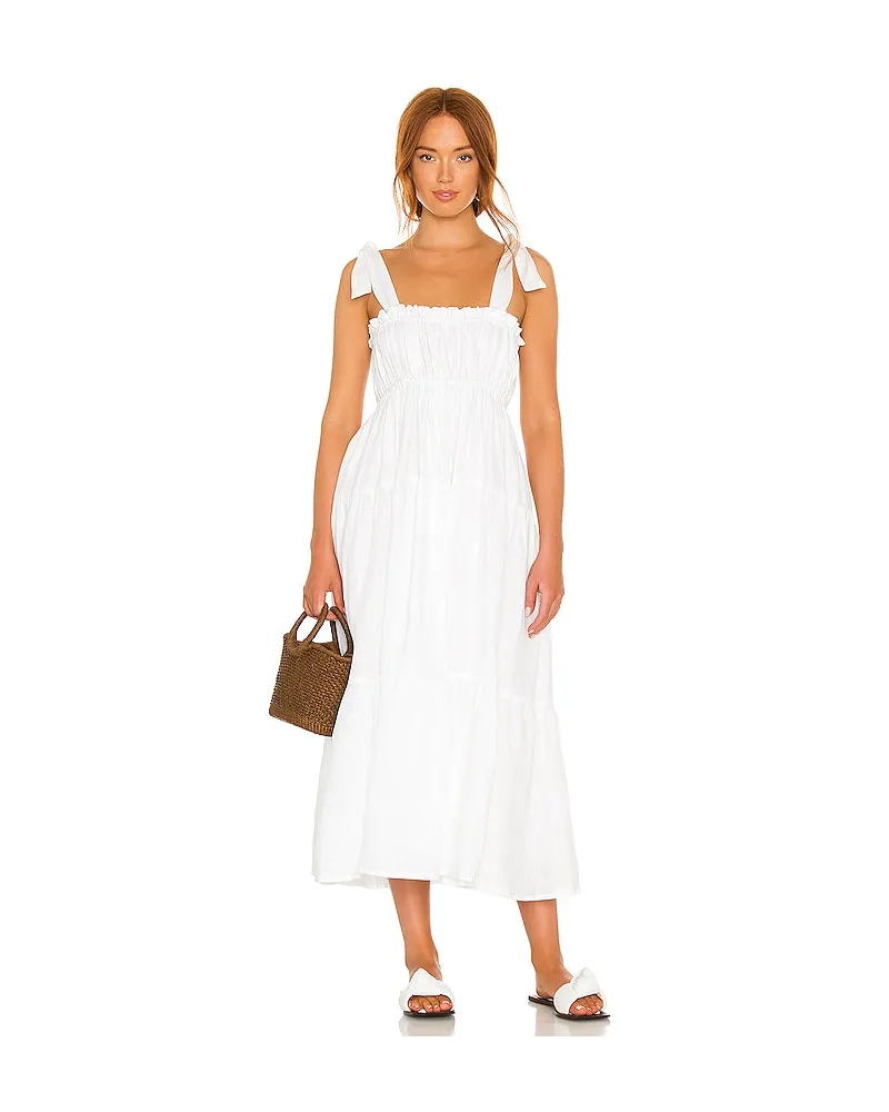 Faithfull The Brand MIDI-KLEID BELLAMY in White White