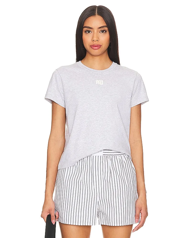 Alexander Wang Essential Shrunken Tee in Light Grey Light