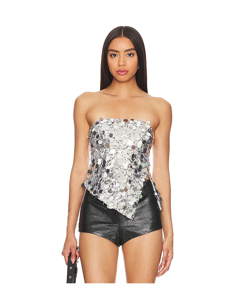 superdown OBERTEIL CORDILLA STRAPLESS in Metallic Silver Metallic