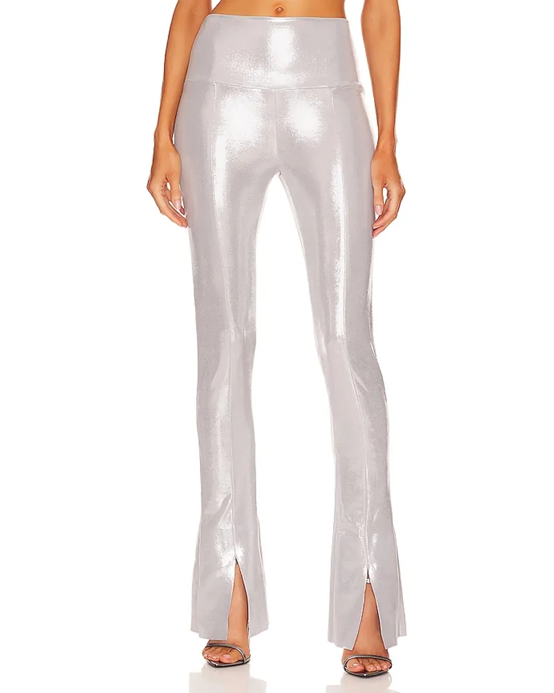 Norma Kamali LEGGINGS in Metallic Silver Metallic