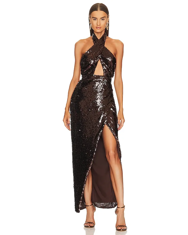 Michael Costello ABENDKLEID SORAYA in Chocolate Chocolate