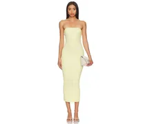 MIDI-KLEID ARDEN STRAPLESS in Lemon