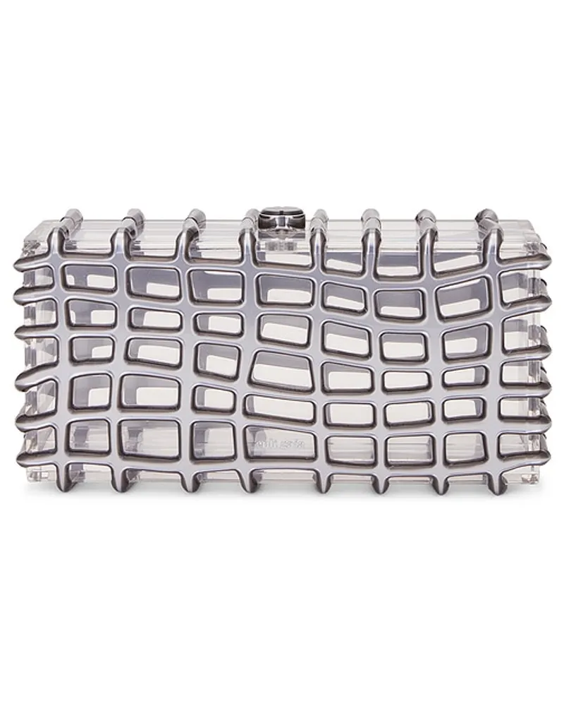 Cult Gaia CLUTCH RINA in Metallic Silver Metallic