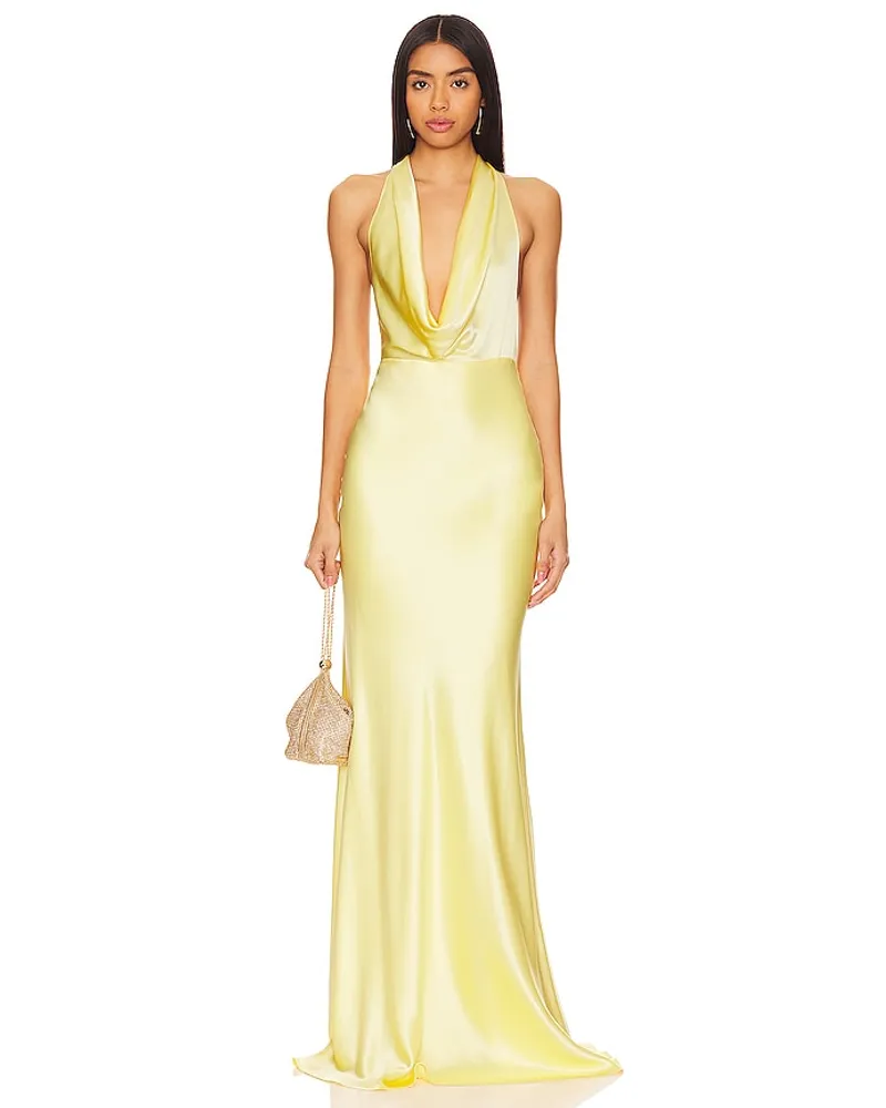 SAU LEE ABENDKLEID PEARL in Yellow Yellow