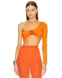 Giuseppe di Morabito One-Shoulder-Crop-Top in Orange Orange