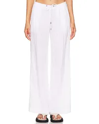 James Perse Wide Leg Relaxed Linen Pant in White White