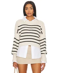 Free People CROP-PULLOVER FREE PEOPLE STRIPE EASY STREET in Cream Cream