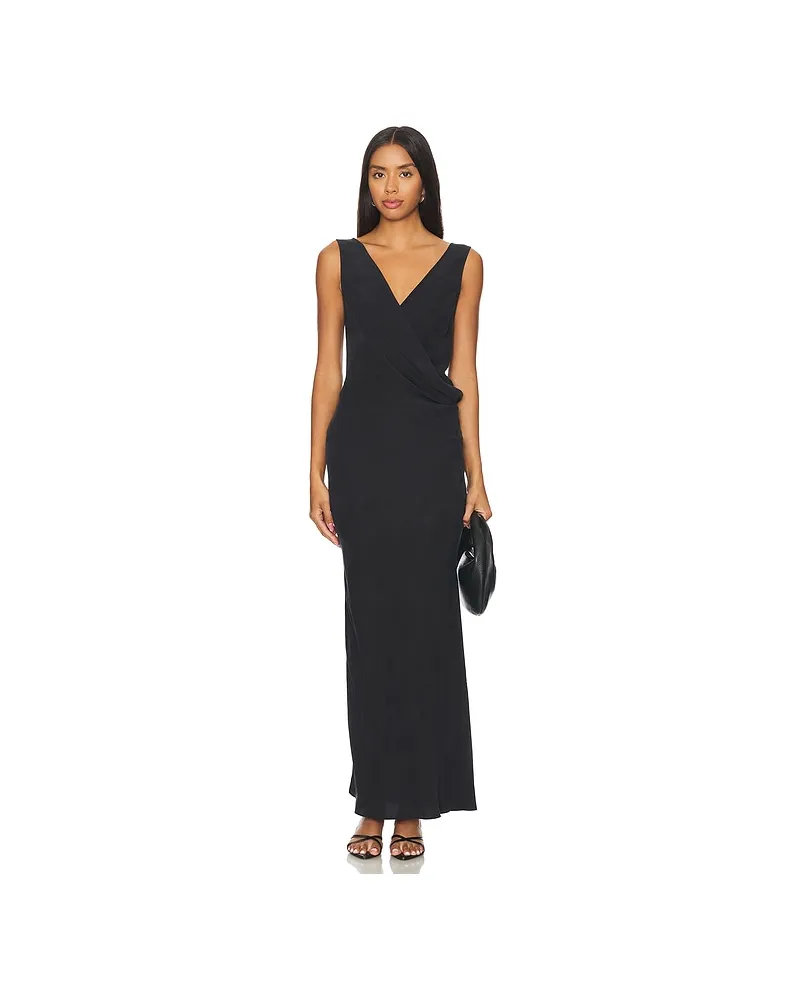 St. Agni KLEID LAYERED DRAPE in Black Black