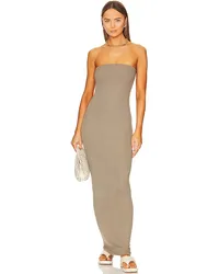 Enza Costa MIDI-KLEID STRAPLESS in Olive Olive