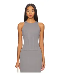 Solid and Striped TOP VARENA in Grey Grey