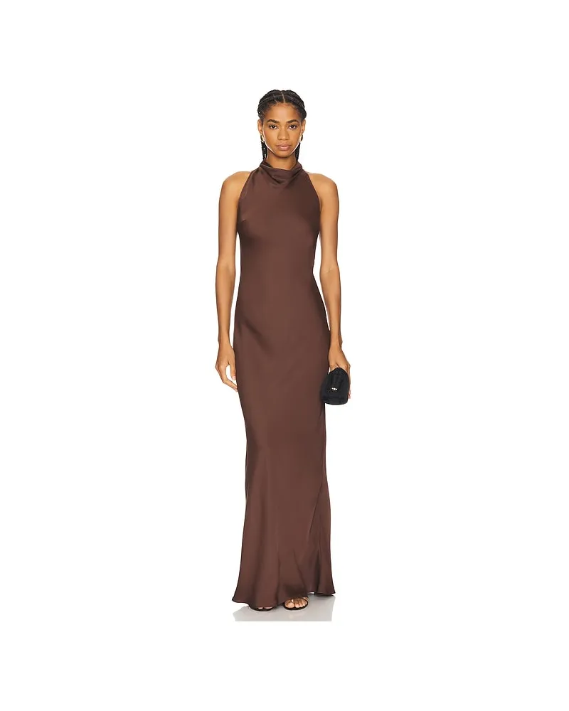 ROTATE Birger Christensen MAXIKLEID in Brown Brown