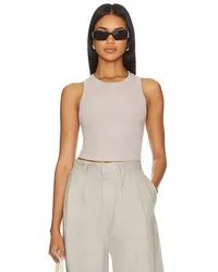 Enza Costa Silk Cropped Bold Sheath Tank in Ivory Ivory