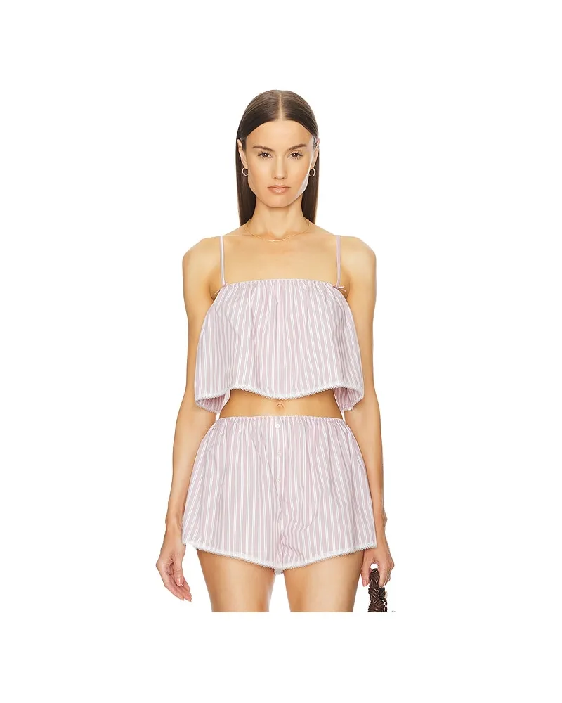 Helsa TRÄGERTOP WIDE STRIPE POPLIN in Mauve Mauve