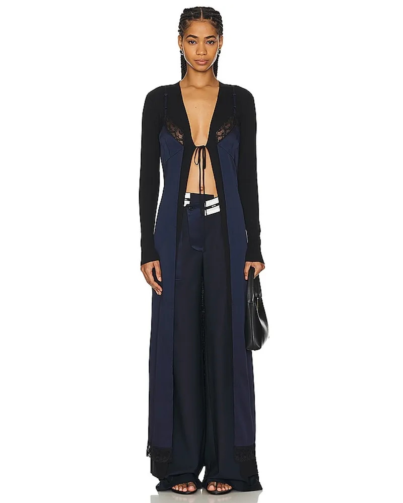 Monse Lingerie Maxi Cardigan in Navy Navy