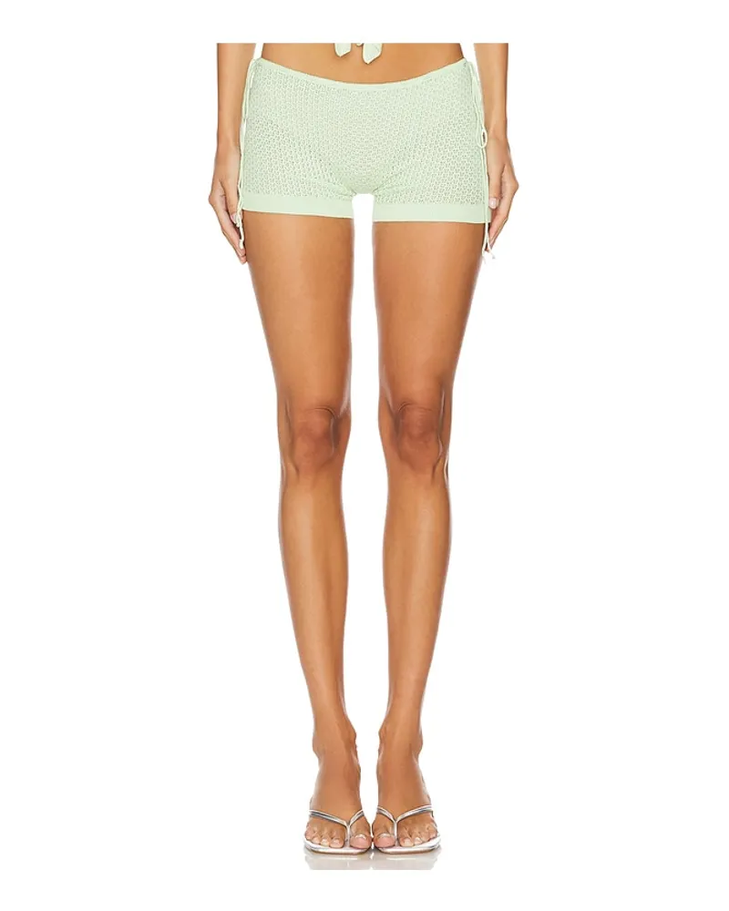 GUIZIO SHORTS CROCHET KNIT SIDE TIE in Mint Mint