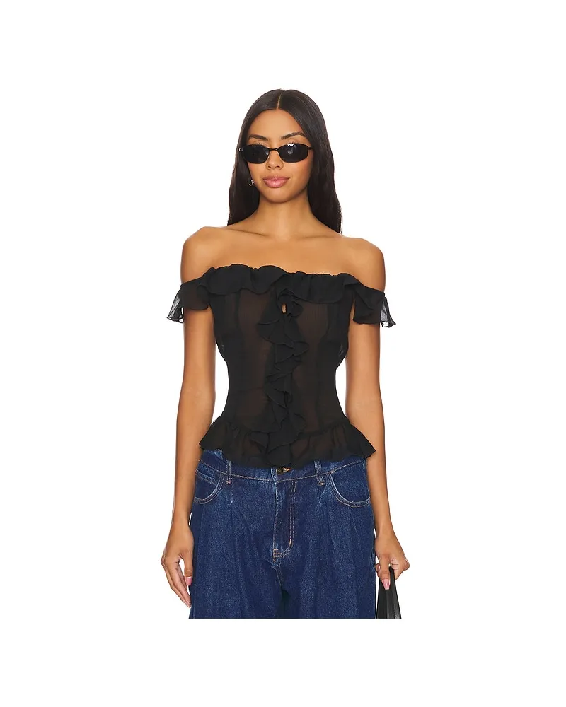 Lioness Timeless Ruffle Top in Black Black