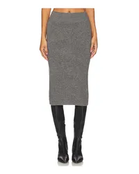 Enza Costa MIDIROCK AUS STRICK in Charcoal Charcoal