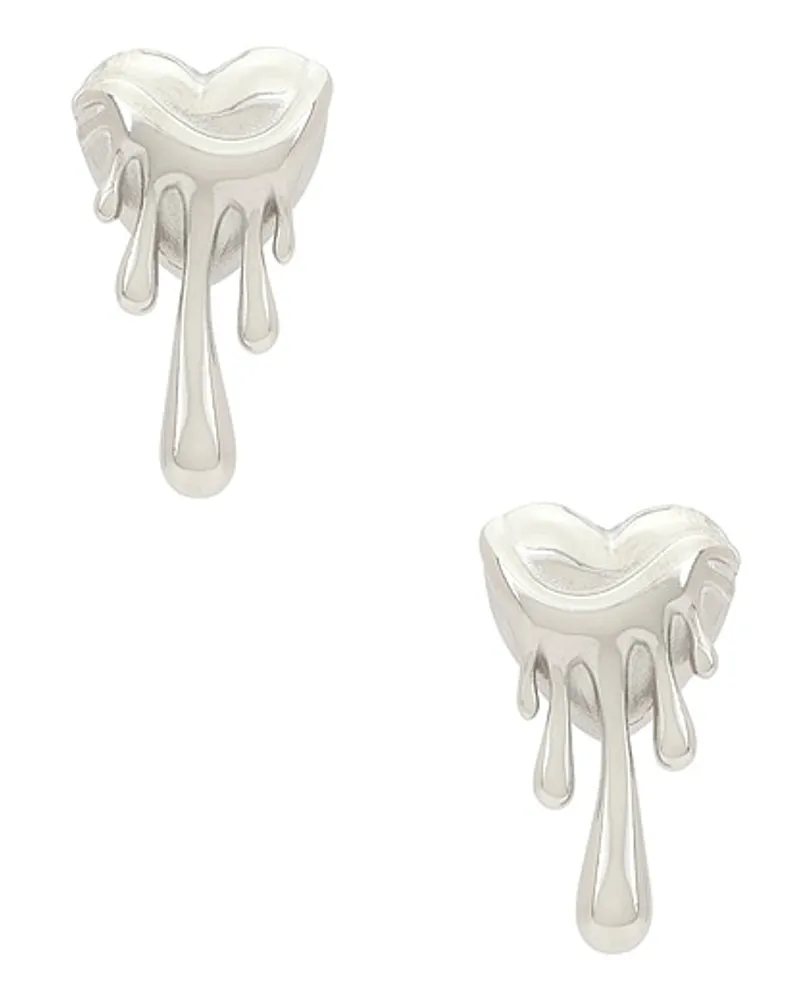 8 Other Reasons Melting Heart Earrings in Metallic Silver Metallic