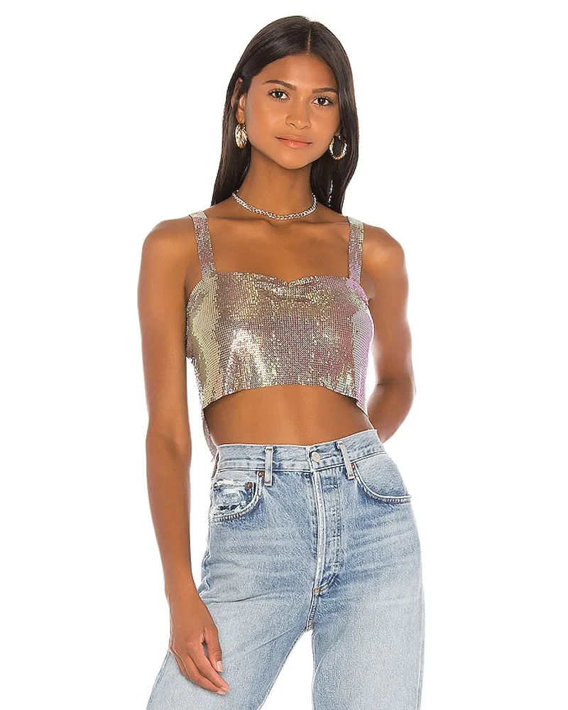 superdown CHAIN CROP-TOP SHANA in Metallic Silver Metallic