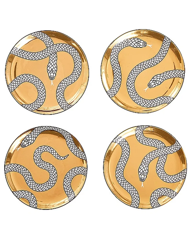 Jonathan Adler UNTERSETZER COASTERS in Metallic Gold Metallic