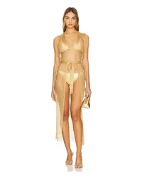 Luli Fama KAFTAN LONG in Metallic Gold Metallic