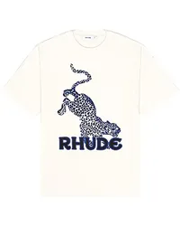 RHUDE HEMD RHUDE LEPORD TEE IN VINTAGE WHITE in White White