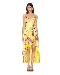 Bardot Sorella Printed Midi Dress in Mustard Mustard