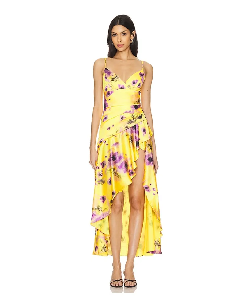 Bardot Sorella Printed Midi Dress in Mustard Mustard