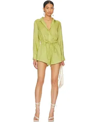 Seafolly Australia PLAYSUIT LINEN in Green Green