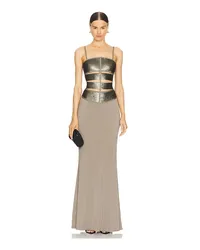 Hervé Léger ABENDKLEID SEQUIN in Olive Olive