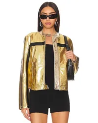 Free People JACKE WE THE FREE FAST LANE in Metallic Gold Metallic