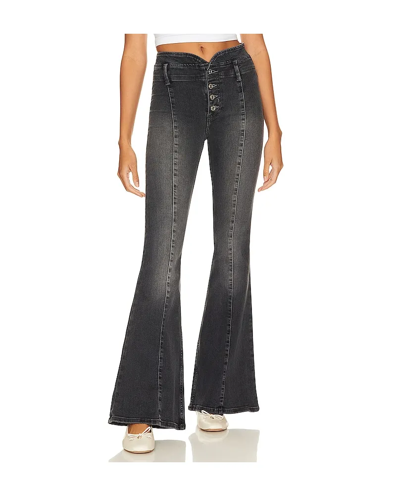 Free People JEANS MIT MITTELHOHEM BUND AFTER DARK in Black Black