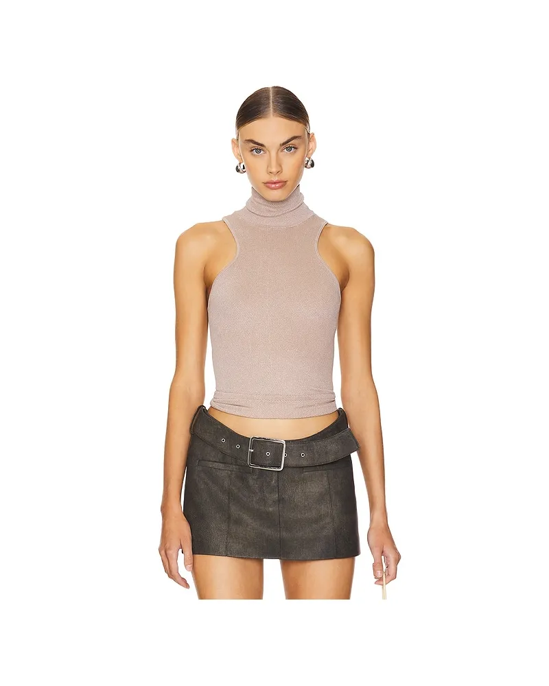 Free People x Intimately FP Always Ready Seamless Turtleneck Top In Mocha Meringue in Brown Brown