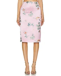 Kim Shui Embroidered Pencil Skirt in Pink Pink