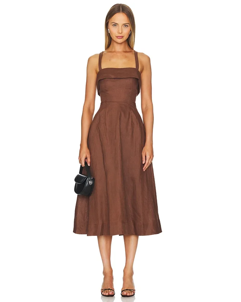 NICHOLAS MIDIKLEID MIT KORSETT-OBERTEIL CARMELIA in Brown Brown