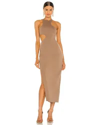 Michael Costello MIDI-KLEID RYLAN in Taupe Taupe