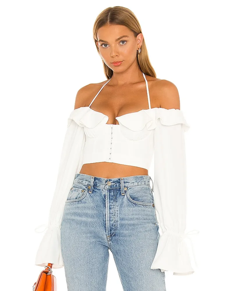 MAJORELLE BUSTIER-TOP STEFANO in White White